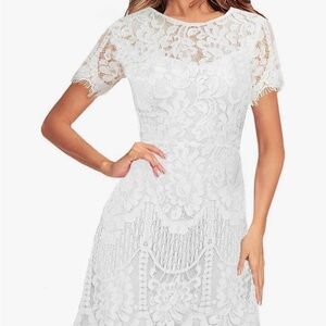 Elegant White Lace Dress